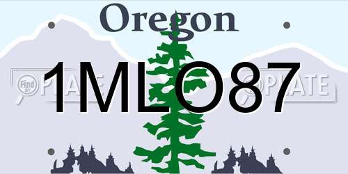 1MLO87 Oregon License Plate