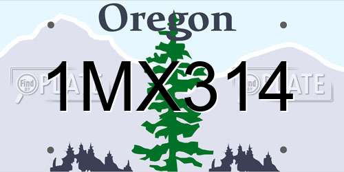 1MX314 Oregon License Plate