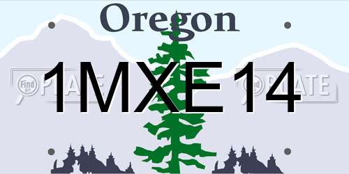 1MXE14 Oregon License Plate