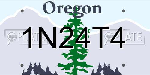 1N24T4 Oregon License Plate