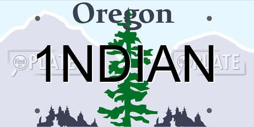 1NDIAN Oregon License Plate