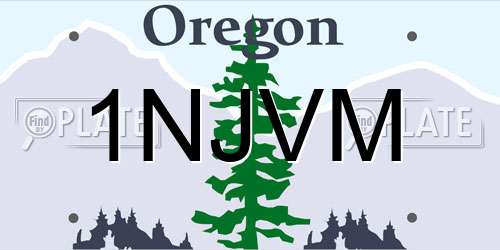 1NJVM Oregon License Plate