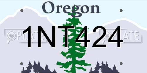 1NT424 Oregon License Plate