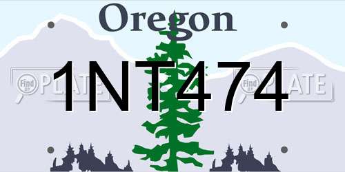 1NT474 Oregon License Plate
