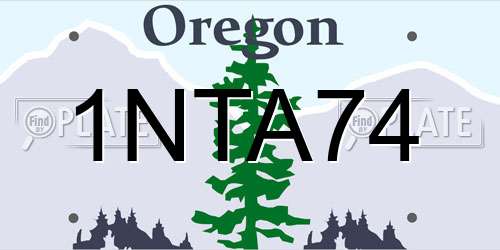 1NTA74 Oregon License Plate