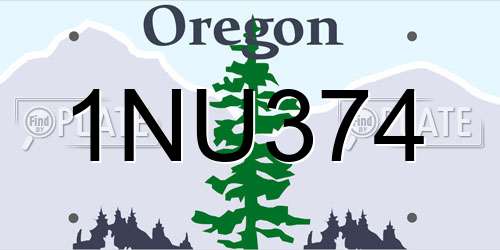 1NU374 Oregon License Plate