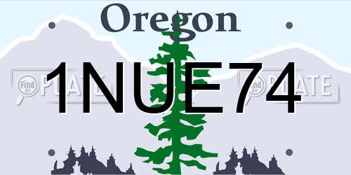 1NUE74 Oregon License Plate
