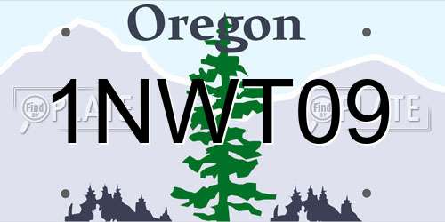 1NWT09 Oregon License Plate