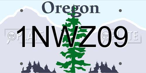 1NWZ09 Oregon License Plate