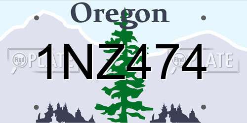 1NZ474 Oregon License Plate