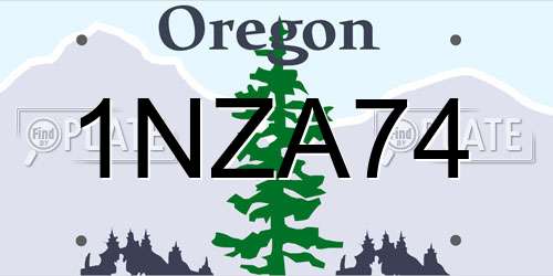 1NZA74 Oregon License Plate