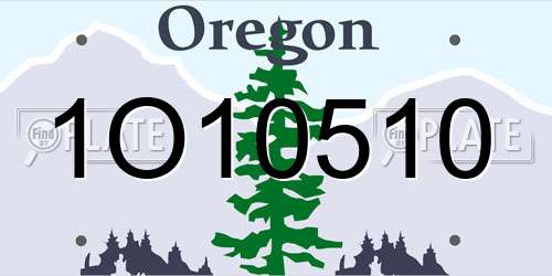 1O10510 Oregon License Plate
