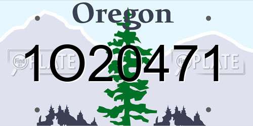 1O20471 Oregon License Plate