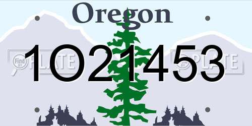 1O21453 Oregon License Plate