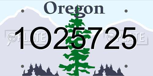 1O25725 Oregon License Plate