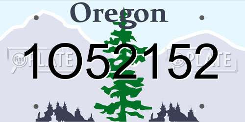 1O52152 Oregon License Plate