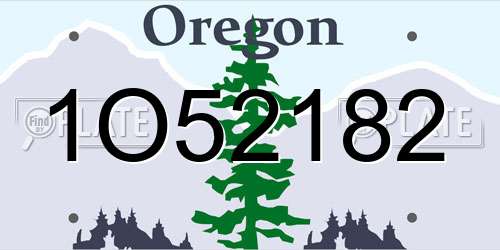 1O52182 Oregon License Plate