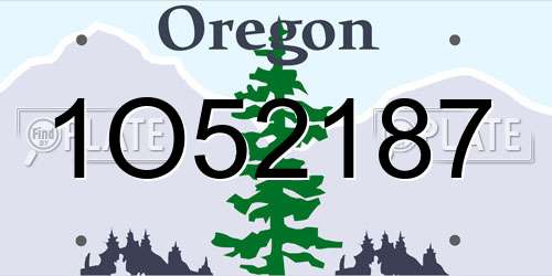 1O52187 Oregon License Plate