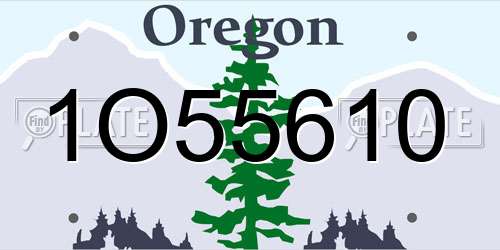 1O55610 Oregon License Plate