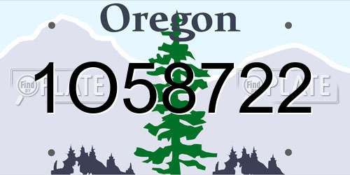1O58722 Oregon License Plate