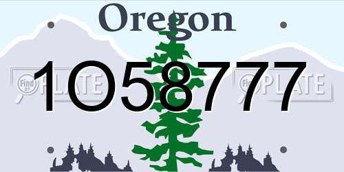 1O58777 Oregon License Plate