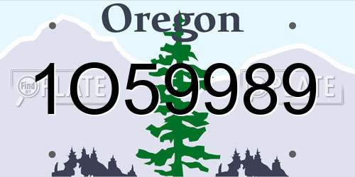 1O59989 Oregon License Plate