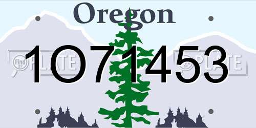 1O71453 Oregon License Plate
