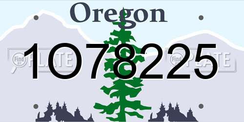 1O78225 Oregon License Plate