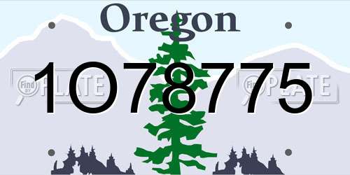 1O78775 Oregon License Plate