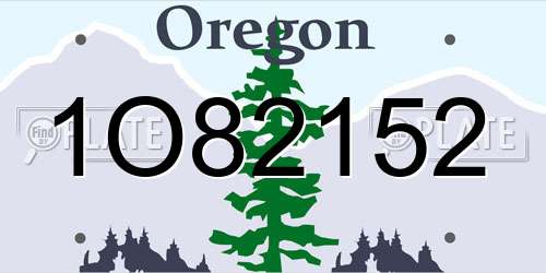 1O82152 Oregon License Plate