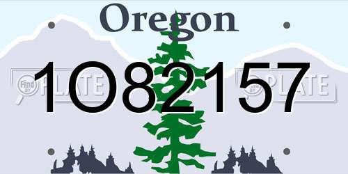 1O82157 Oregon License Plate