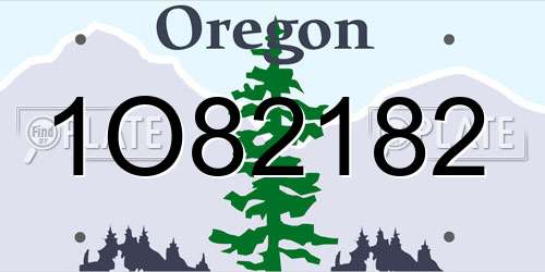 1O82182 Oregon License Plate