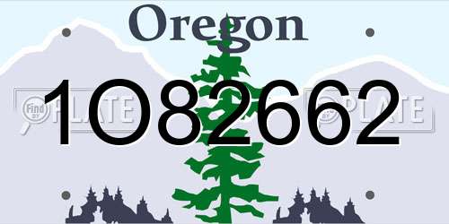 1O82662 Oregon License Plate