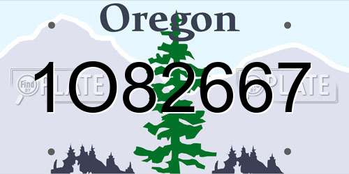 1O82667 Oregon License Plate