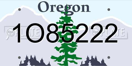 1O85222 Oregon License Plate
