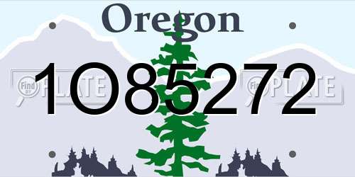 1O85272 Oregon License Plate