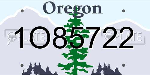 1O85722 Oregon License Plate
