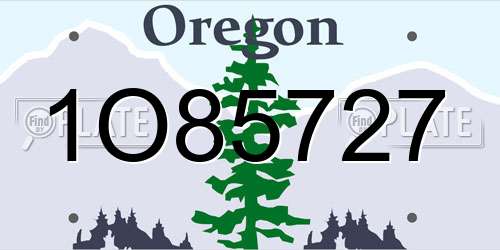 1O85727 Oregon License Plate