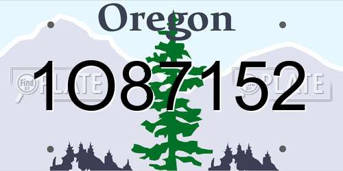 1O87152 Oregon License Plate