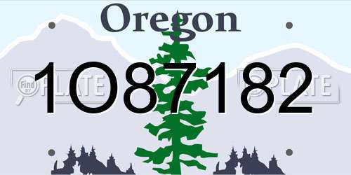 1O87182 Oregon License Plate