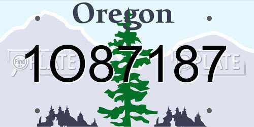 1O87187 Oregon License Plate