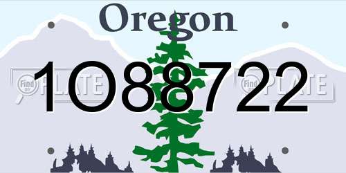 1O88722 Oregon License Plate