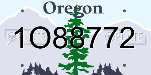 1O88772 Oregon License Plate