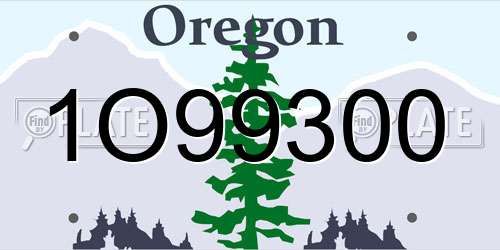 1O99300 Oregon License Plate