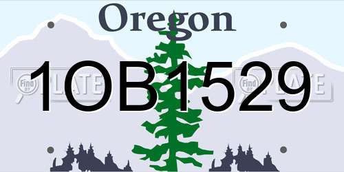 1OB1529 Oregon License Plate