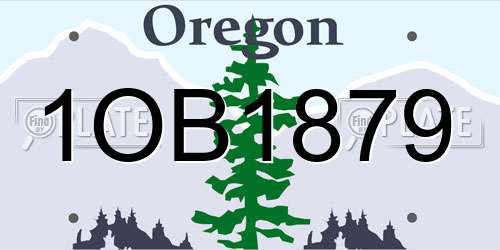 1OB1879 Oregon License Plate