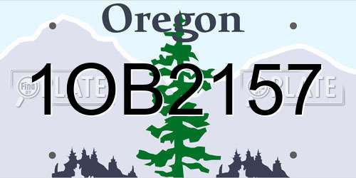 1OB2157 Oregon License Plate