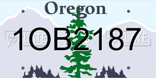1OB2187 Oregon License Plate