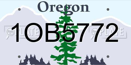 1OB5772 Oregon License Plate