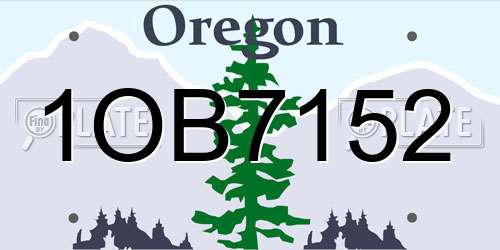 1OB7152 Oregon License Plate